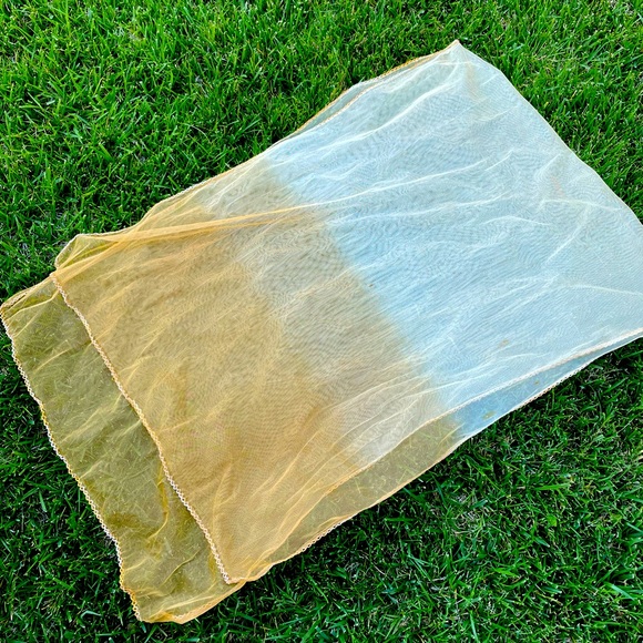 Beige sheer scarf tye dye cream wrap hijab - Picture 1 of 5